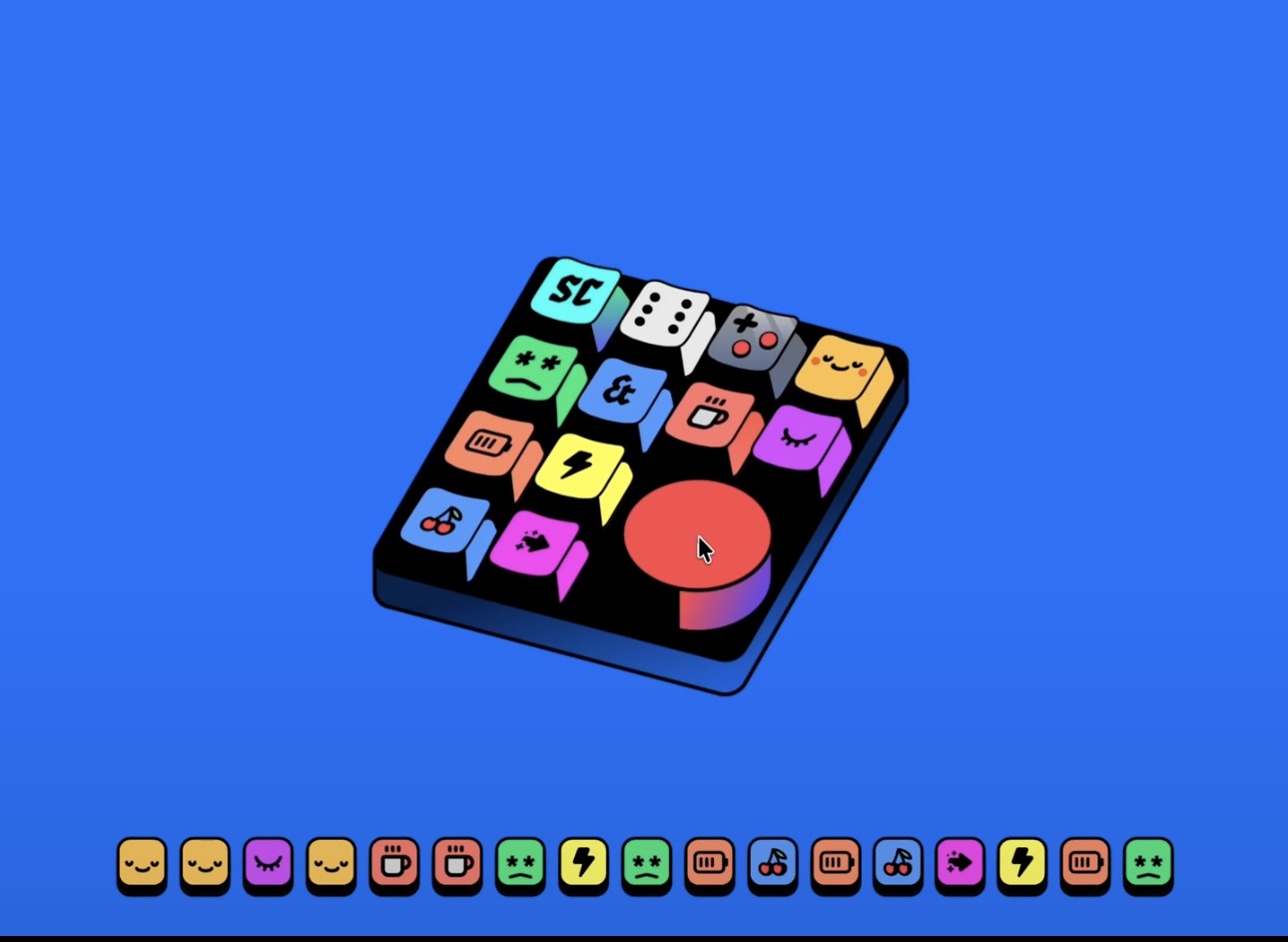 Playful control surface on electric blue